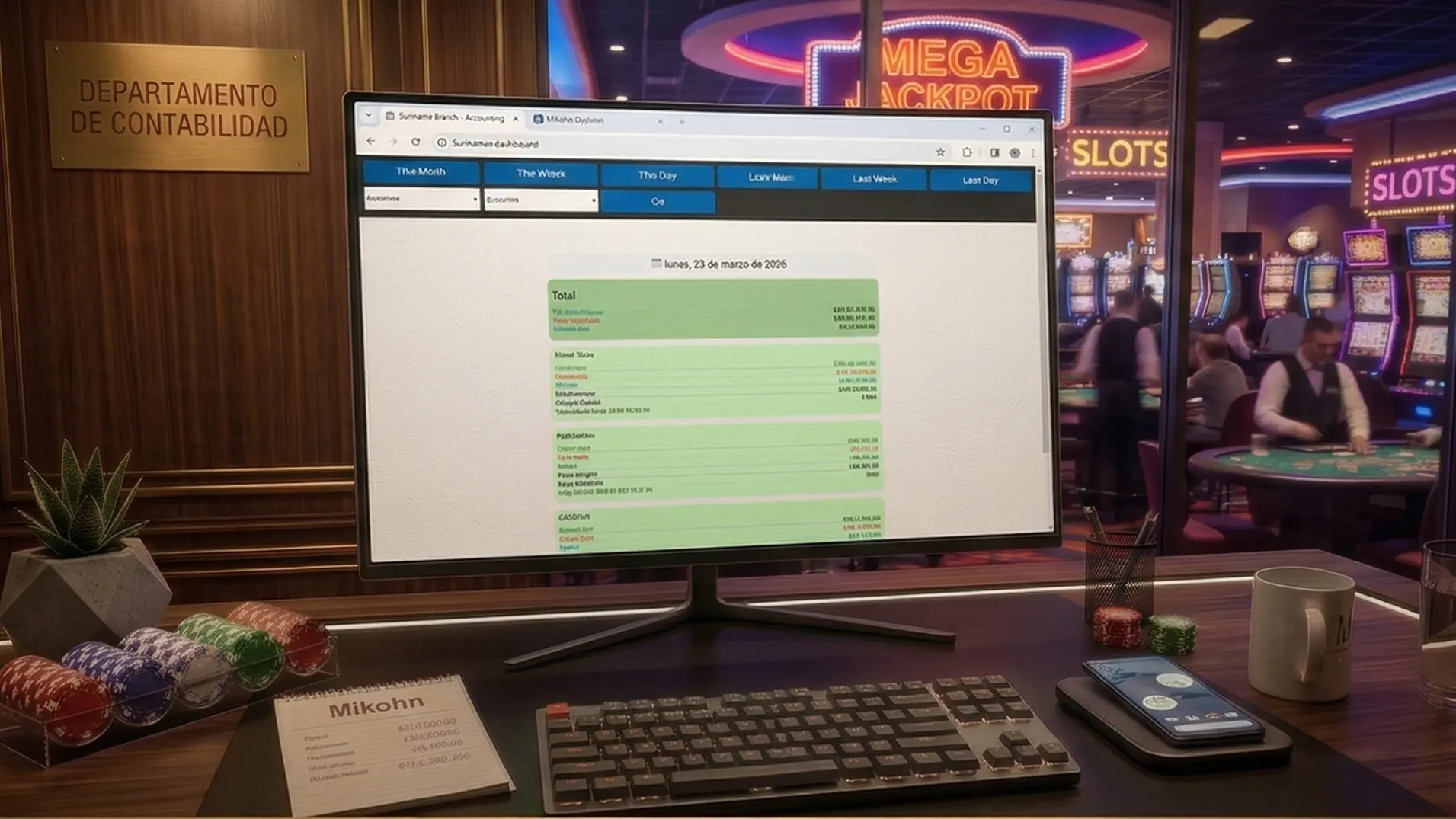 Sistema de Contabilidad y Producción para Tragamonedas